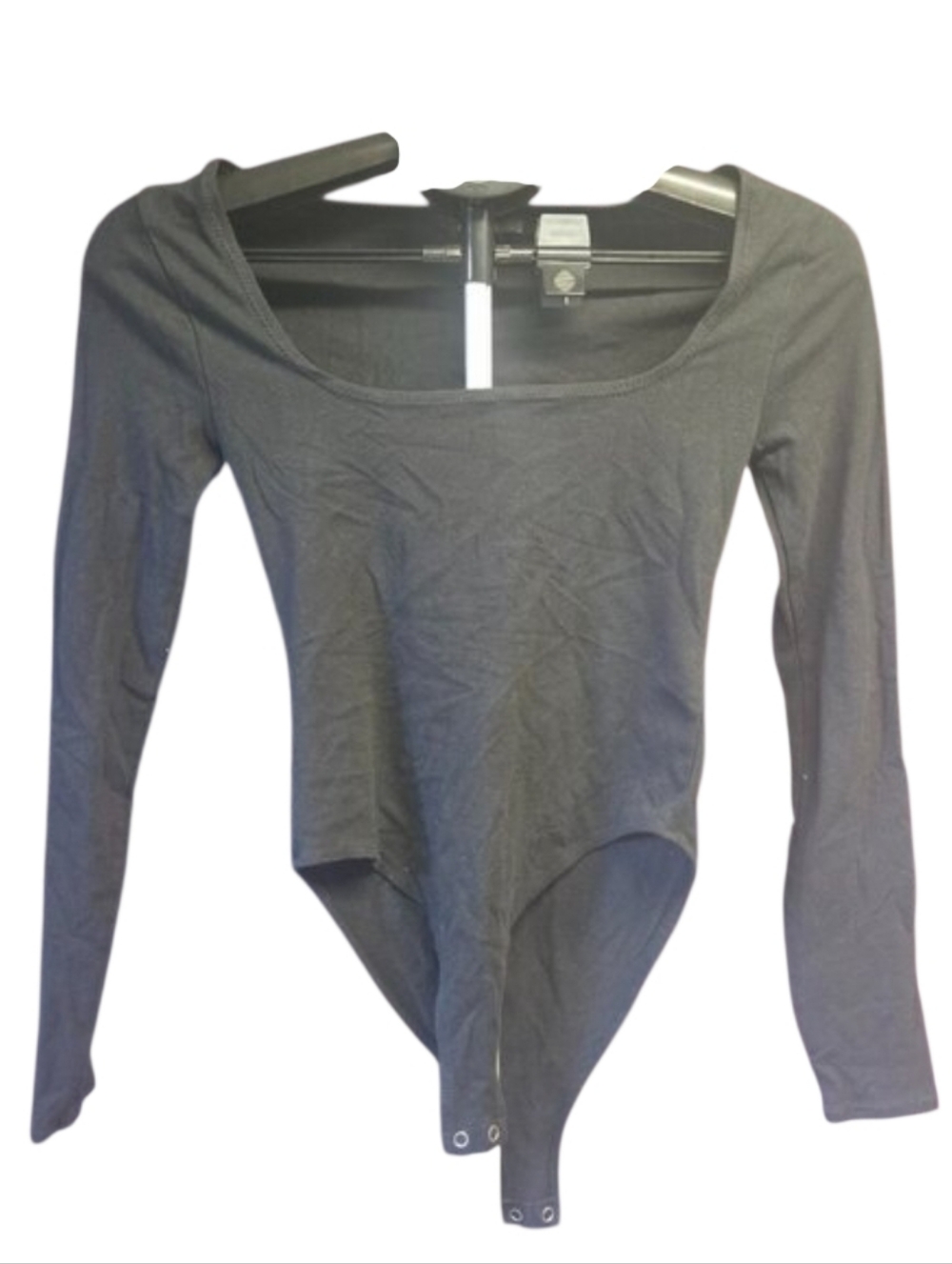 Forever 21 Women’s Black Long Sleeve Bodysuit Size Small Fitted Stretch